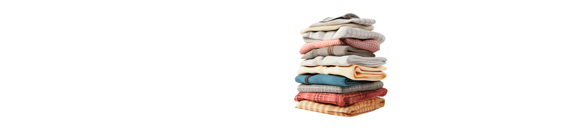 clothe A neatly stacked pile of folded clothes in various colors and textures is arranged against a white background.
